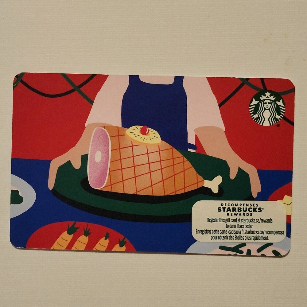 STARBUCKS Thanksgiving Gift Card Glazed Ham Celebration Gift Card 2022